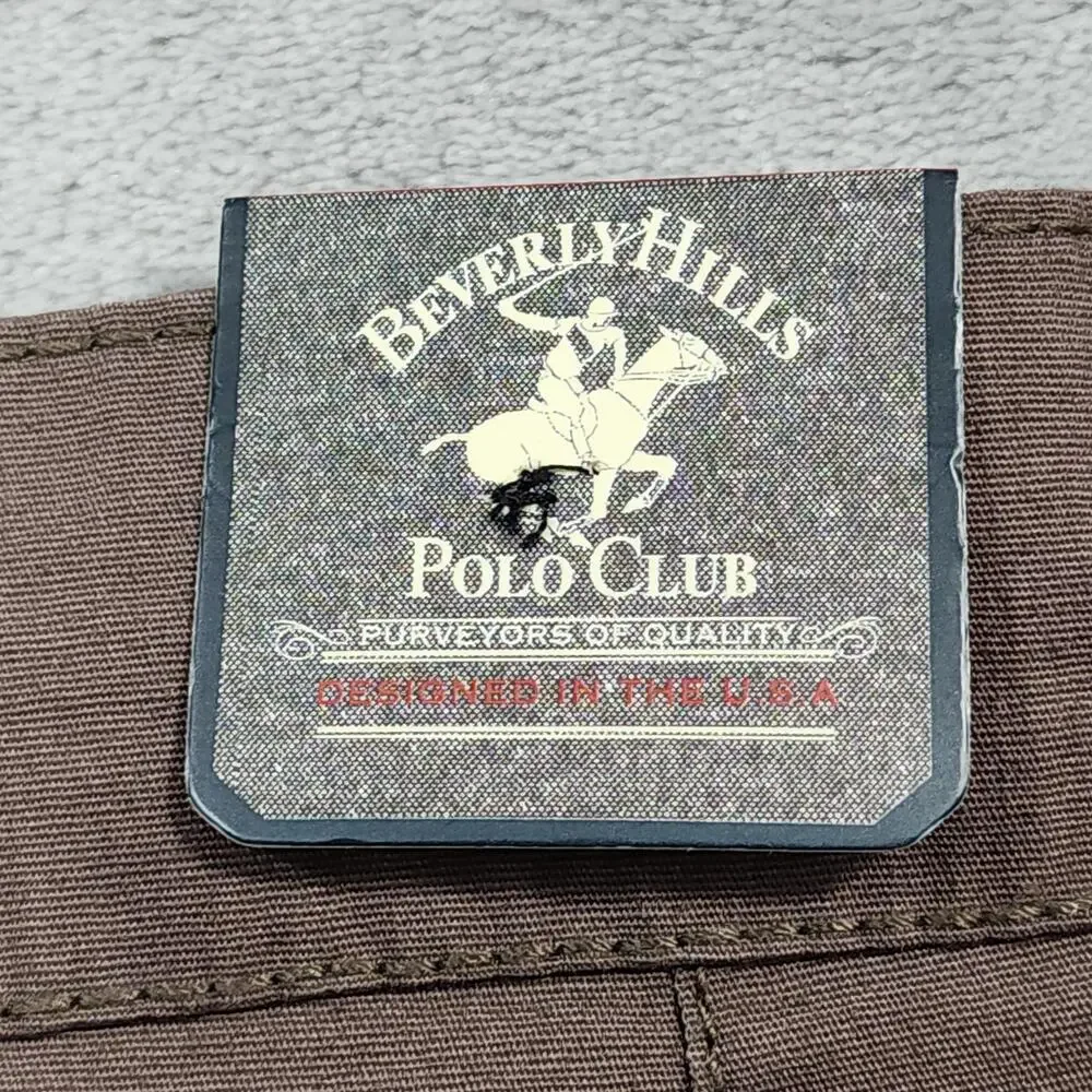 NEW Beverly Hills Polo Club Shorts Mens 44 Brown Cargo Modern Stretch Casual